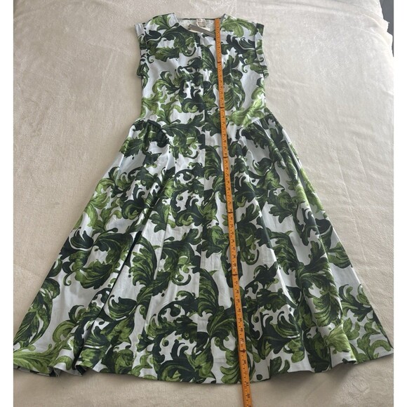 Maeve Cap Sleeve Drop Sleeve Waist Midi Dress Sz Lg Green - Picture 4 of 10